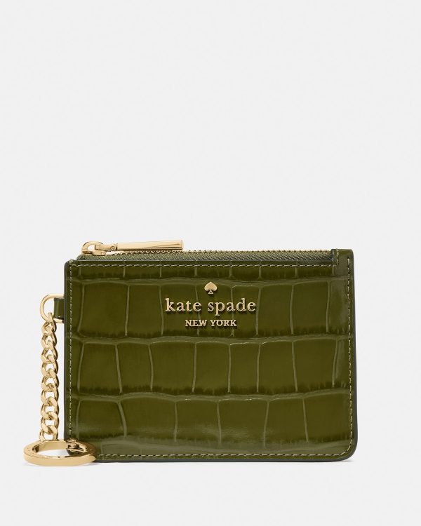 Kate Spade Croc Embossed Key Ring Card Holder
