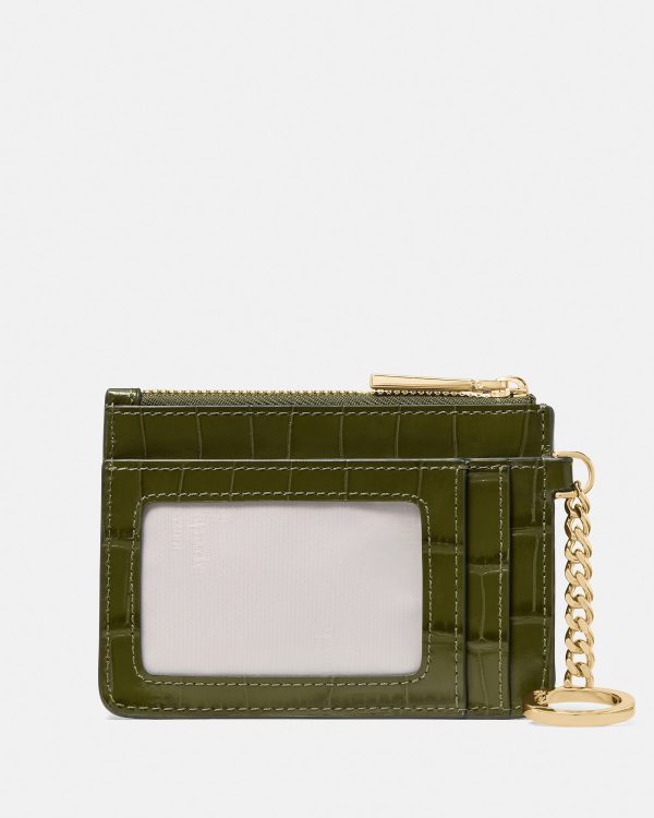 Kate Spade Croc Embossed Key Ring Card Holder