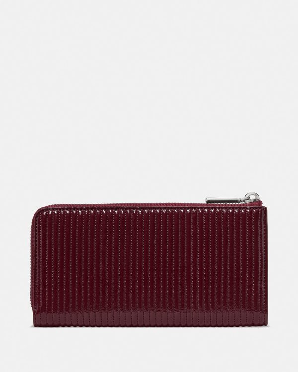 Kate Spade Shiny Quilted Large Slim L-zip Wallet