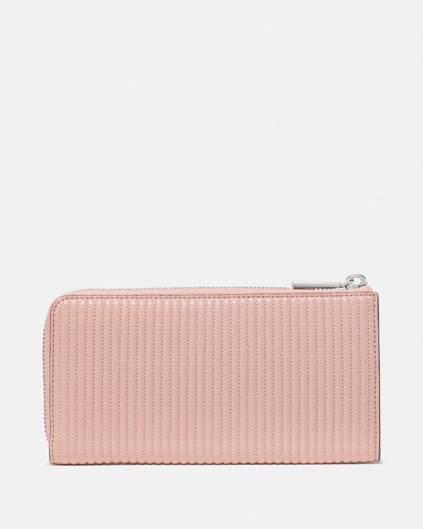 Kate Spade Shiny Quilted Large Slim L-zip Wallet