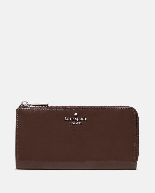 Kate Spade Shiny Leather Large Slim L-zip Wallet