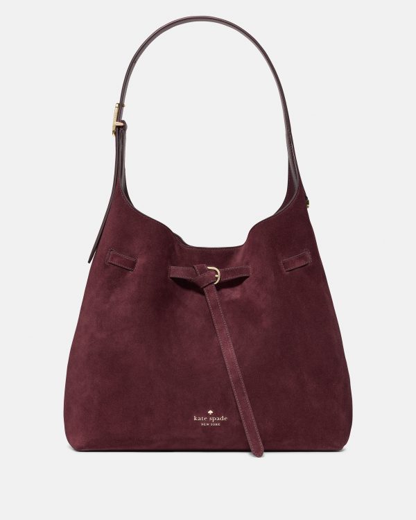 Kate Spade 454 Suede Belted Large Shoulder Bag