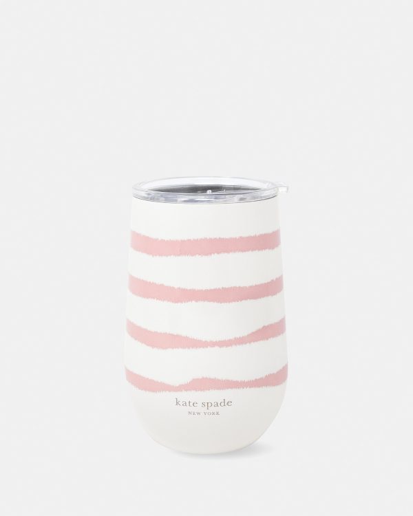 Kate Spade Pink Goddess Stripe Wine Tumbler