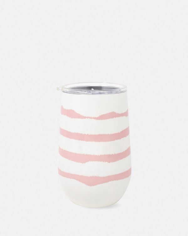 Kate Spade Pink Goddess Stripe Wine Tumbler
