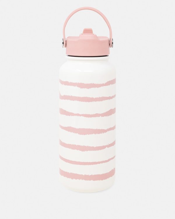 Kate Spade Pink Goddess Stripe Water Bottle
