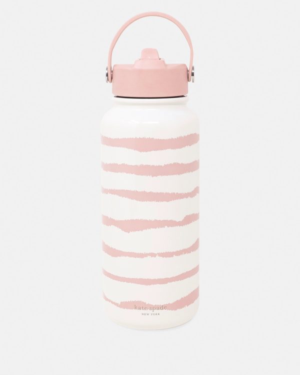Kate Spade Pink Goddess Stripe Water Bottle