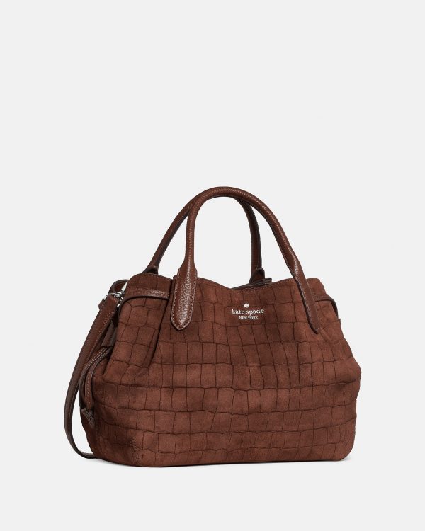 Kate Spade Dumpling Suede Croc Satchel Bag