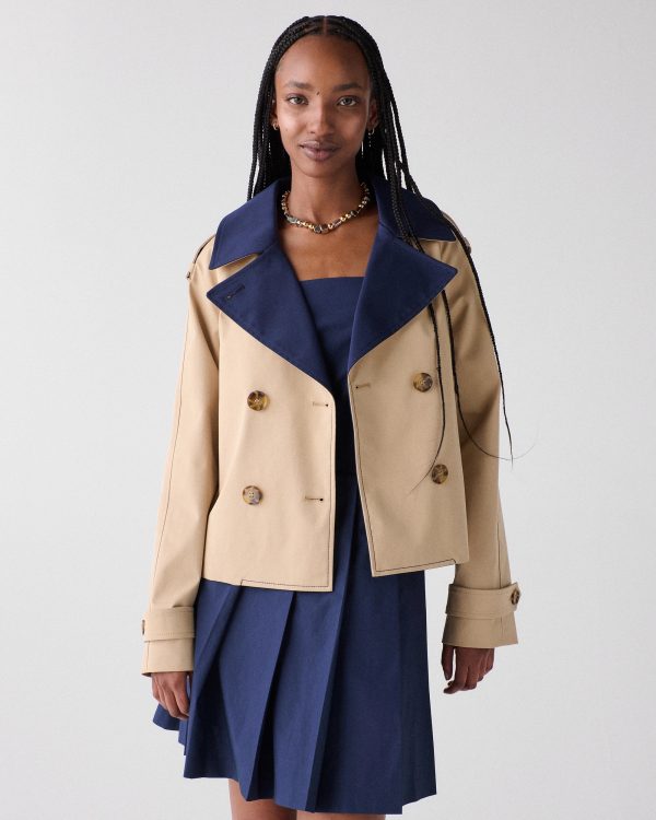 Kate Spade Colorblocked Crop Trench