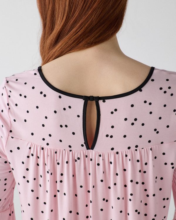 Kate Spade Pink Dot Long Pj Set