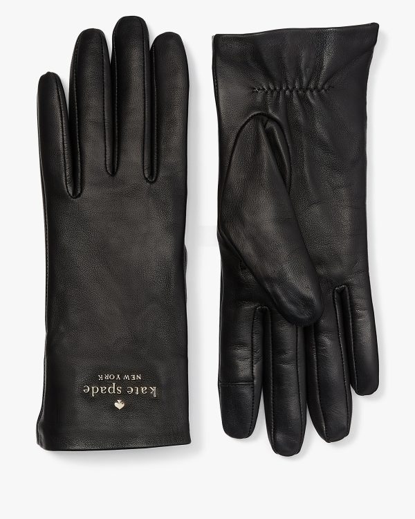 Kate Spade Floating Logo Leather Gloves
