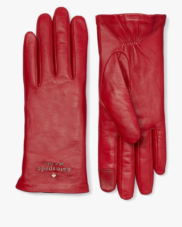 Kate Spade Floating Logo Leather Gloves