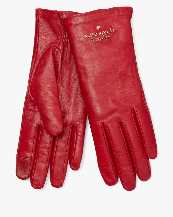 Kate Spade Floating Logo Leather Gloves