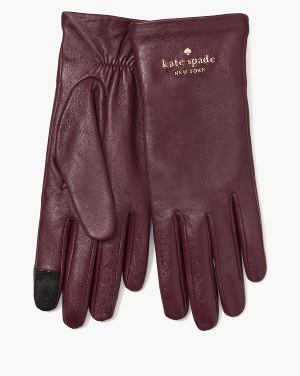 Kate Spade Floating Logo Leather Gloves