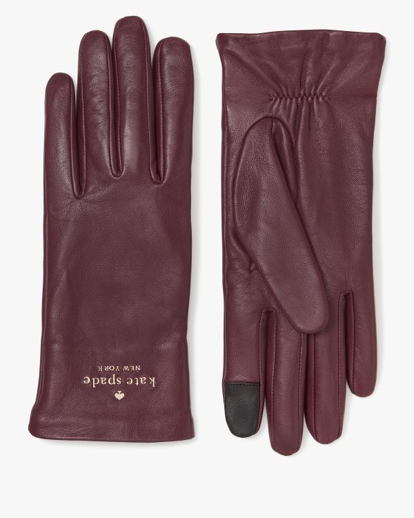 Kate Spade Floating Logo Leather Gloves