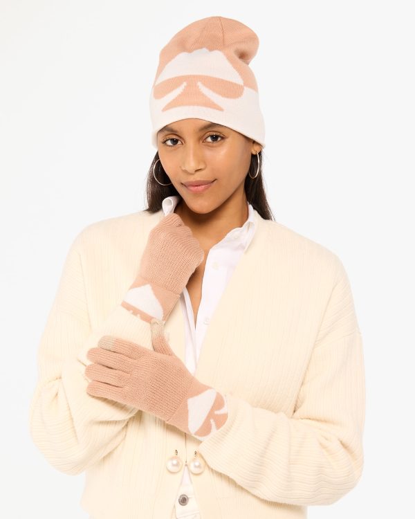 Kate Spade Oversized Spade Beanie and Glove Set