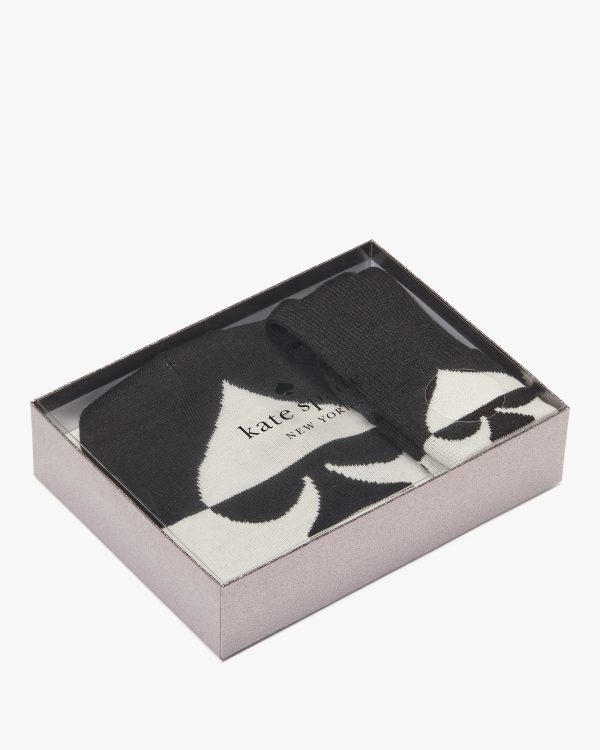 Kate Spade Oversized Spade Beanie and Glove Set