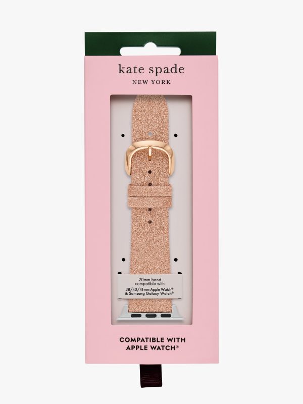 Kate Spade Rose Gold Glitter Leather 38/40mm Band For Apple Watch®
