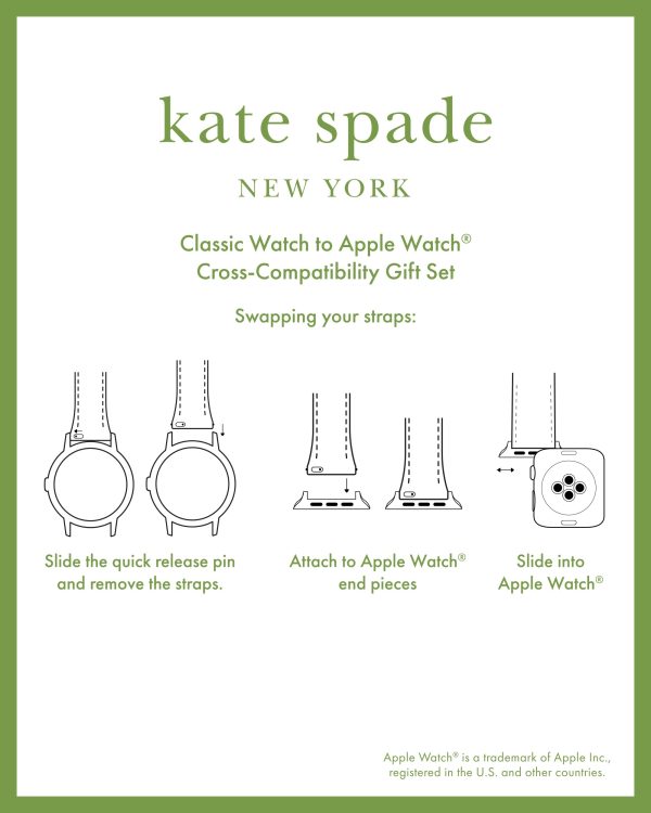 Kate Spade Floral Leather Cross Compatible 38/40/41mm Band Set For Apple Watch®