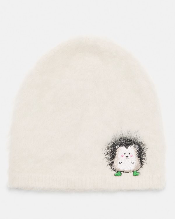 Kate Spade Hedgehog Patch Brushy Beanie