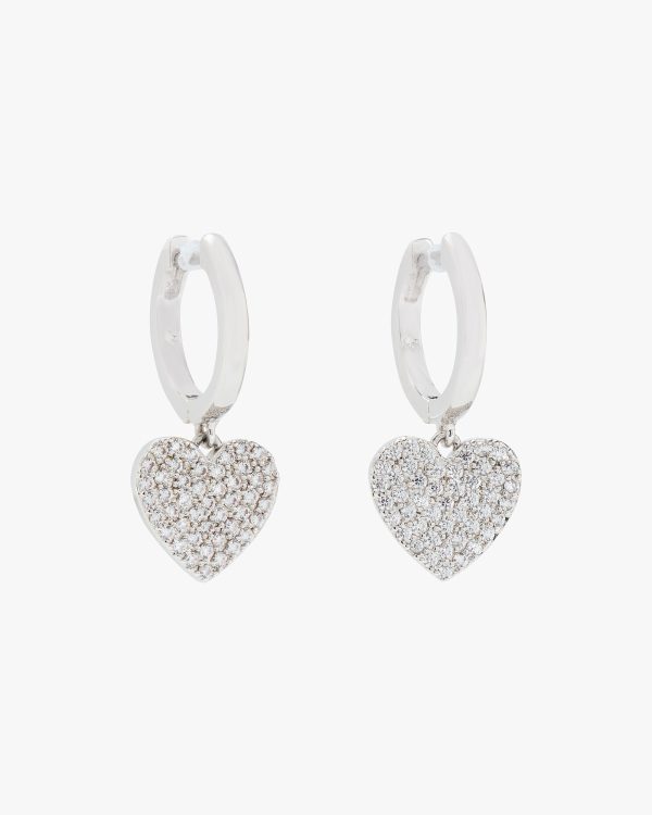 Kate Spade Yours Truly Pave Heart Drop Earrings