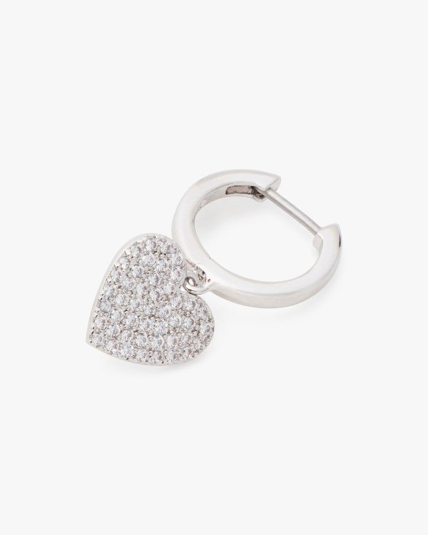 Kate Spade Yours Truly Pave Heart Drop Earrings