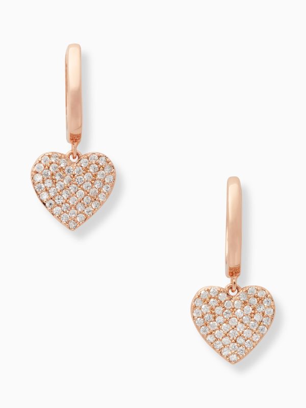 Kate Spade Yours Truly Pave Heart Drop Earrings