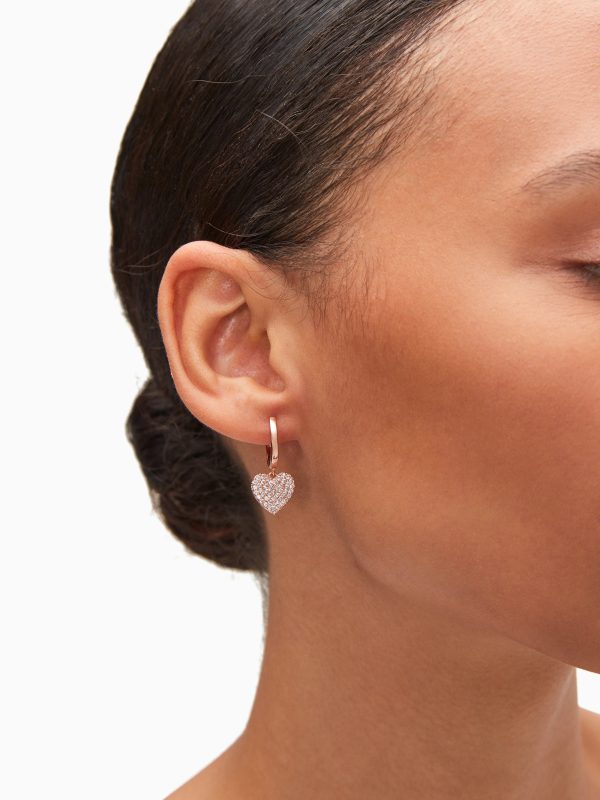 Kate Spade Yours Truly Pave Heart Drop Earrings