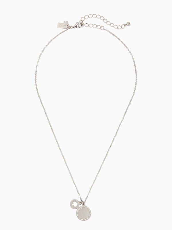 Kate Spade Spot The Spade Pave Charm Pendant Necklace