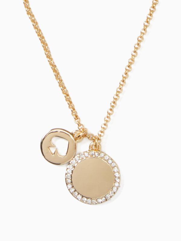 Kate Spade Spot The Spade Pave Charm Pendant Necklace