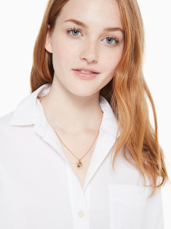 Kate Spade Spot The Spade Pave Charm Pendant Necklace