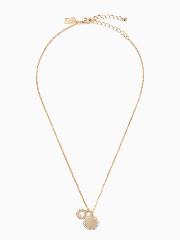 Kate Spade Spot The Spade Pave Charm Pendant Necklace