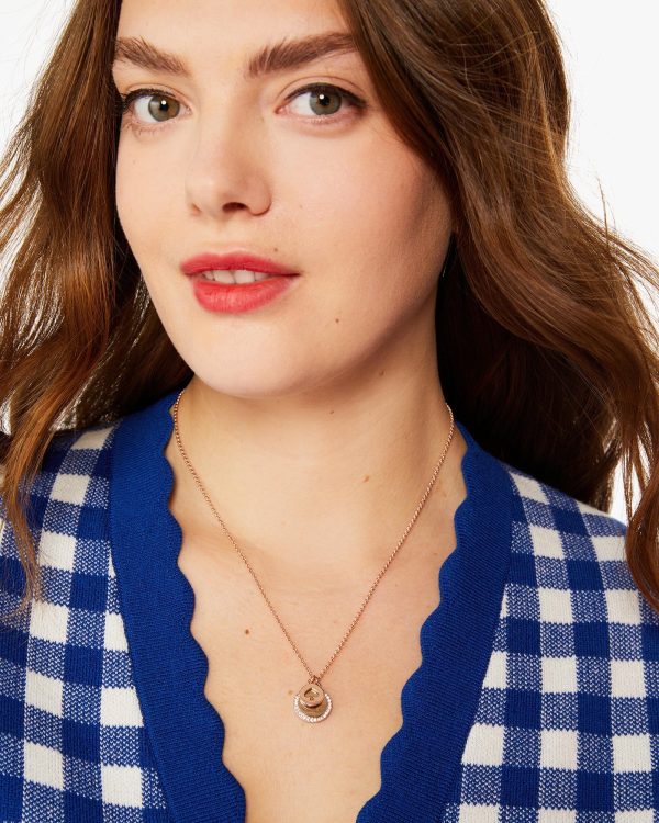Kate Spade Spot The Spade Pave Charm Pendant Necklace