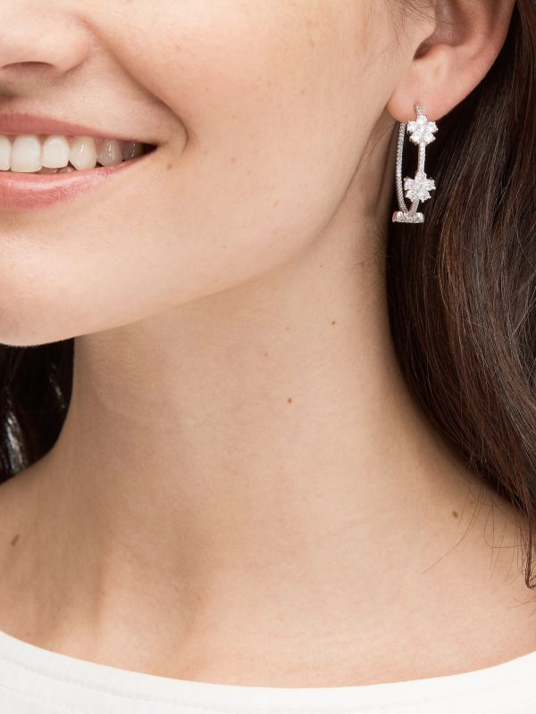 Kate Spade Gleaming Gardenia Flower Hoops