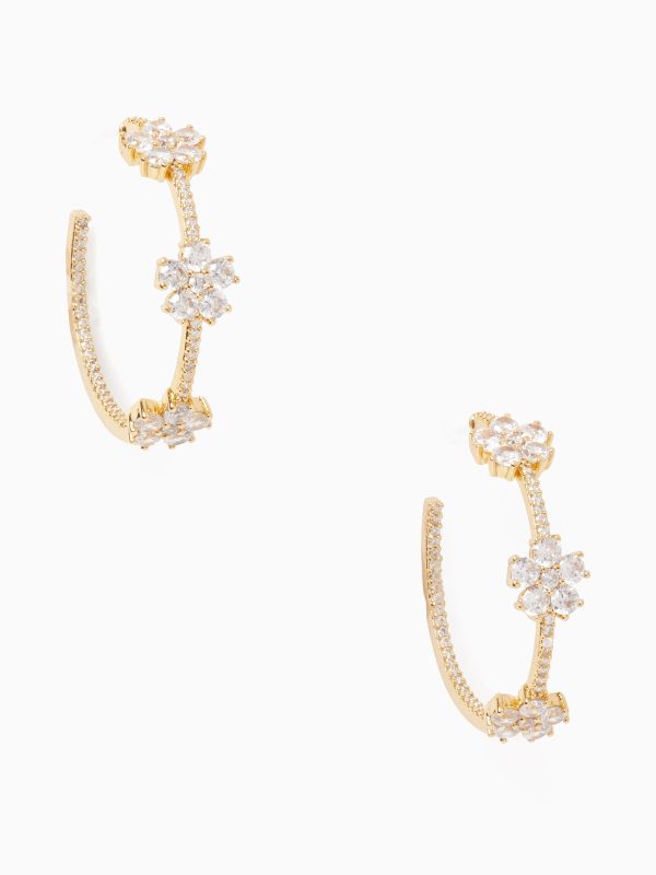 Kate Spade Gleaming Gardenia Flower Hoops
