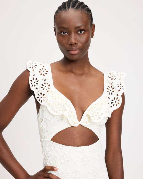 Kate Spade Eyelet Ruffle One-piece Swimsuit