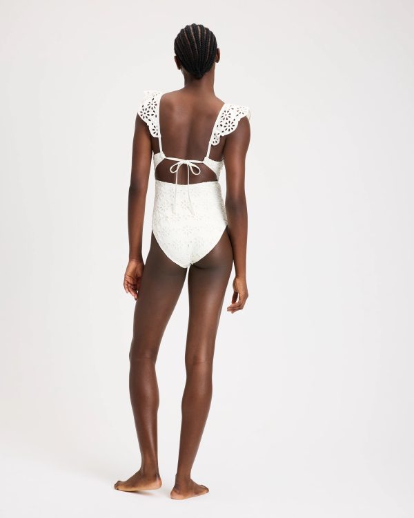 Kate Spade Eyelet Ruffle One-piece Swimsuit