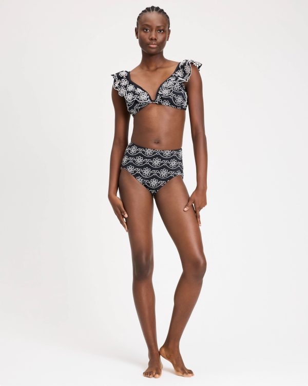 Kate Spade Ruffle Eyelet Bikini Top
