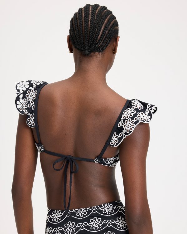 Kate Spade Ruffle Eyelet Bikini Top
