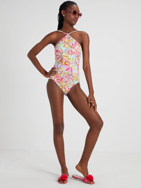 Kate Spade Anemone Floral Halter One-piece