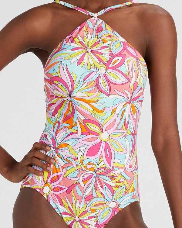 Kate Spade Anemone Floral Halter One-piece