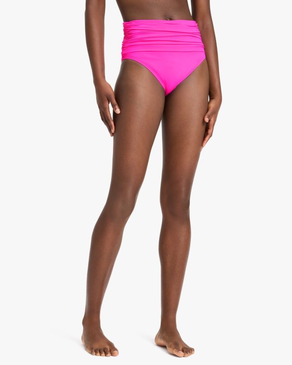 Kate Spade Shirred High Waist Bikini Bottom