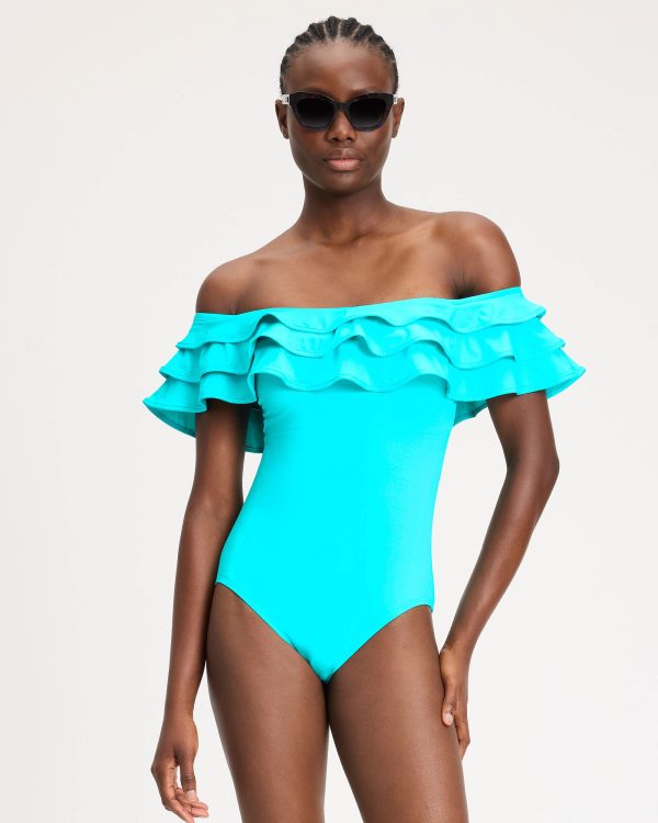 Kate Spade Ruffle Off the Shoulder One Piece