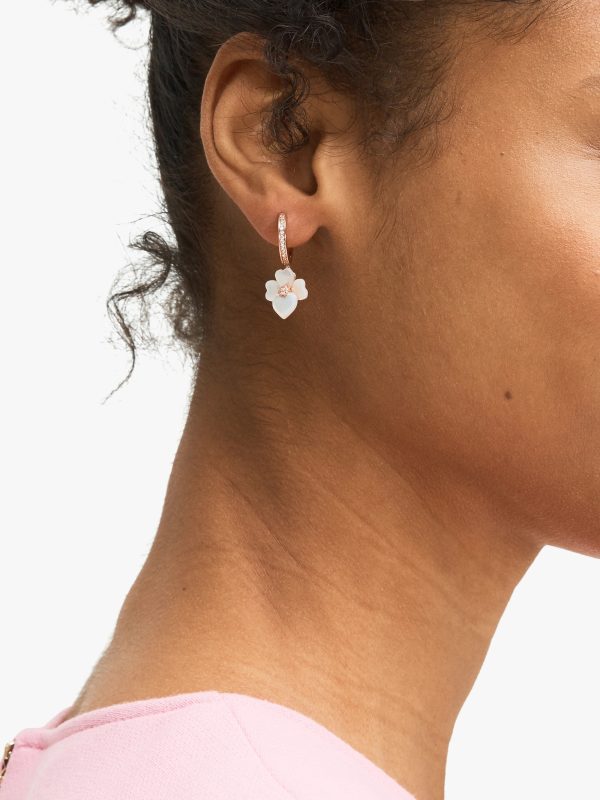 Kate Spade Precious Pansy Pavé Drop Mini Hoops