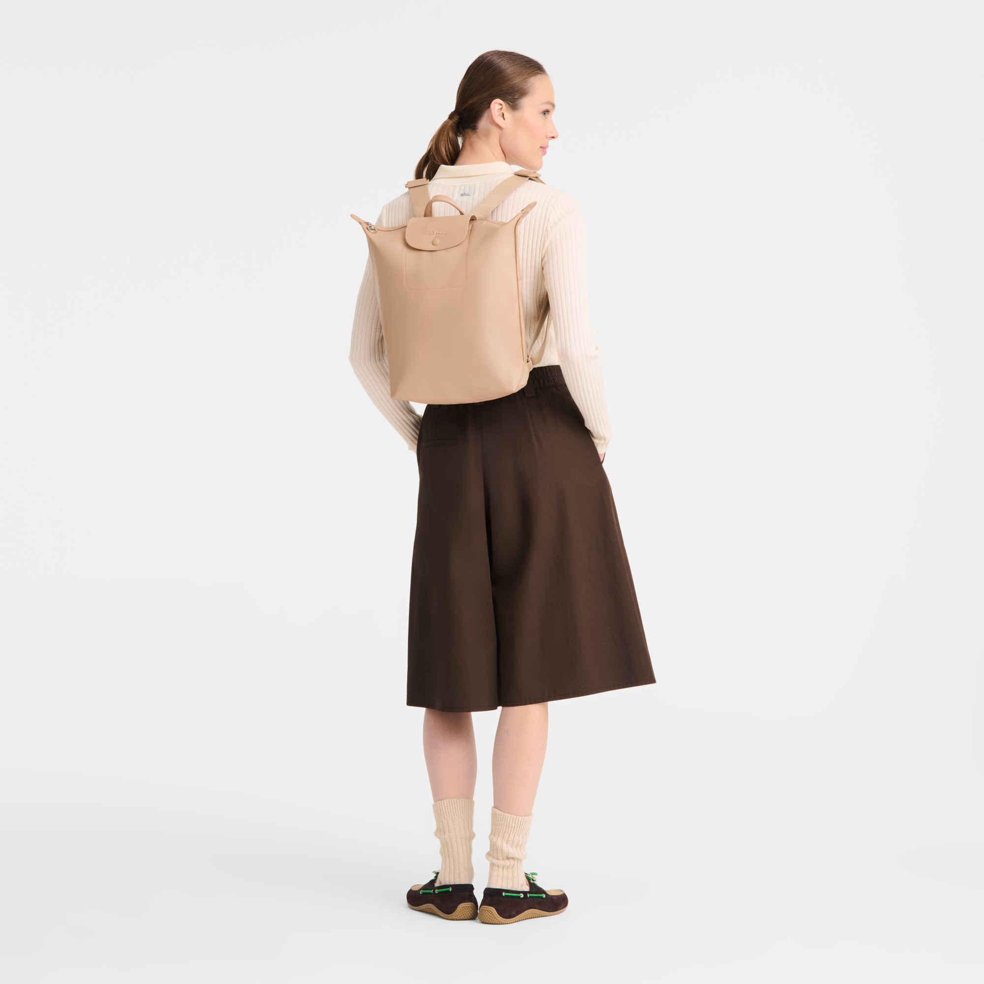 Longchamp Le Pliage One M Backpack Beige recycled canvas 2026