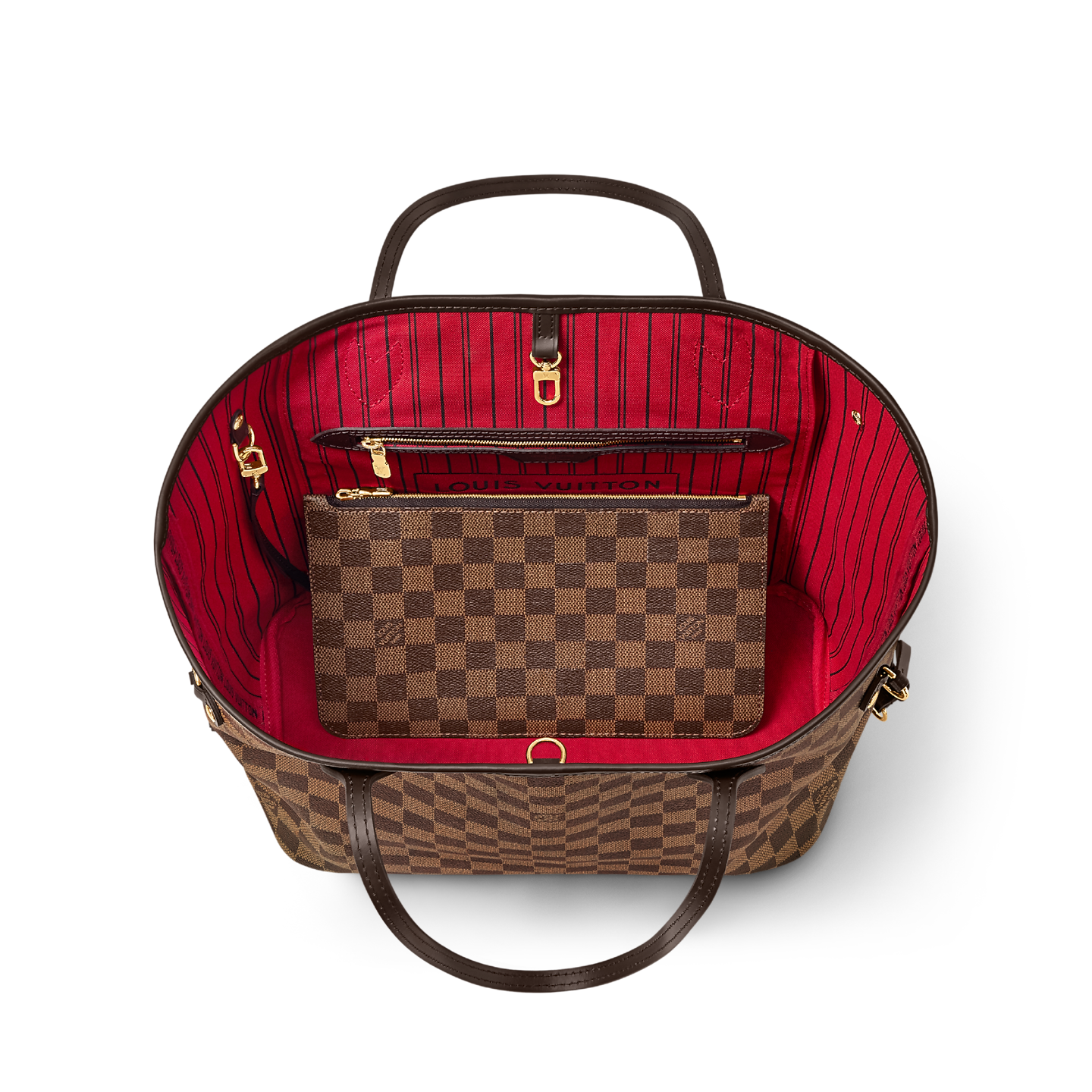 Louis Vuitton Neverfull MM Damier Ebene tote with pouch 2025