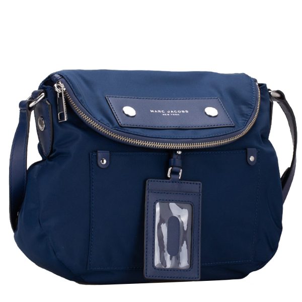Marc Jacobs Preppy Nylon Natasha Crossbody Bag in Azure Blue angled view