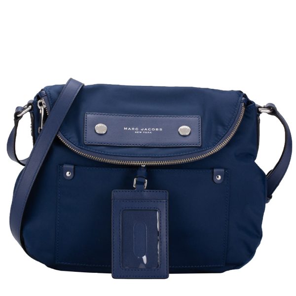 Marc Jacobs Preppy Nylon Natasha Crossbody Bag in Azure Blue front view