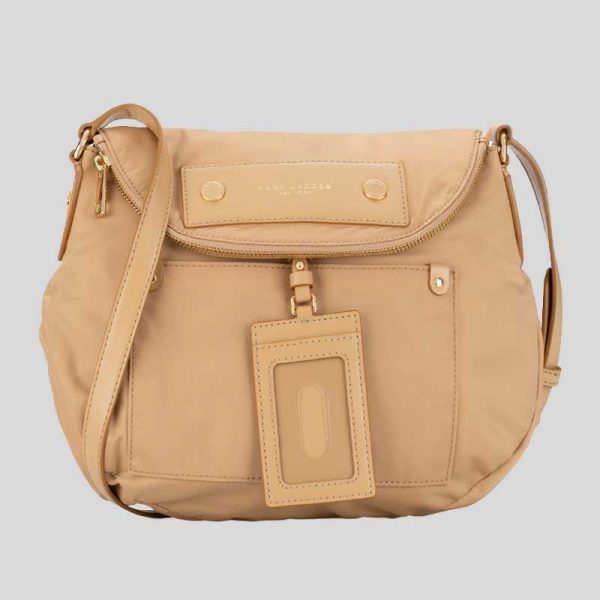 Marc Jacobs Preppy Nylon Natasha Crossbody Bag in Iced Coffee front view