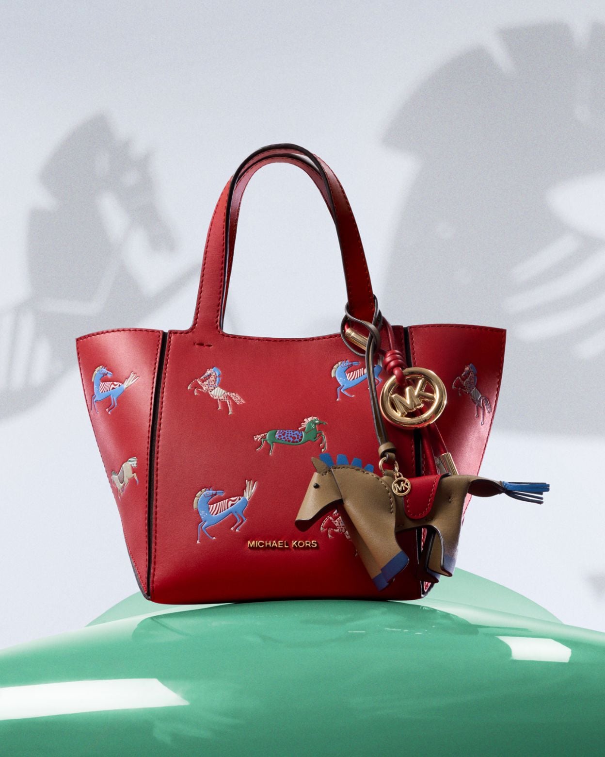 Michael Kors 30R4G2RL7L crimson red leather handbag