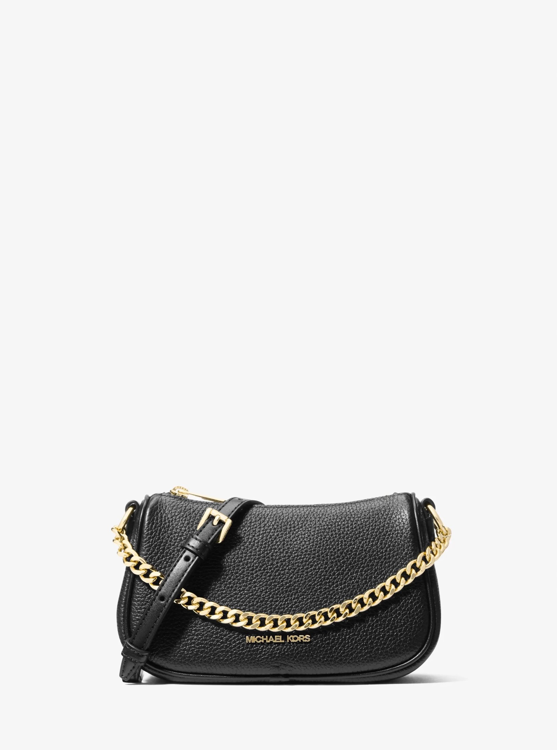 Michael Kors Carmela Small Pebbled Leather Convertible Crossbody Bag Black - Preorder